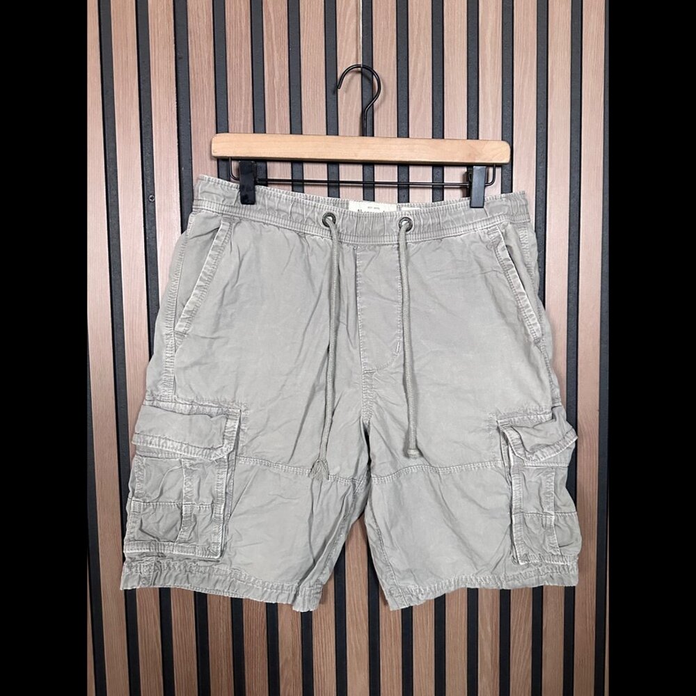Abercrombie & Fitch Cargo Shorts Small Men Gray Drawstring Vintage Elastic Waist